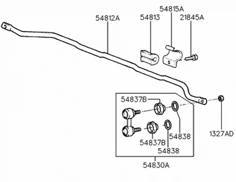 5483034000 HYUNDAI/KIA/MOBIS Стойка стабилизатора переднего hyundai sonata 94-98 (фото 1)