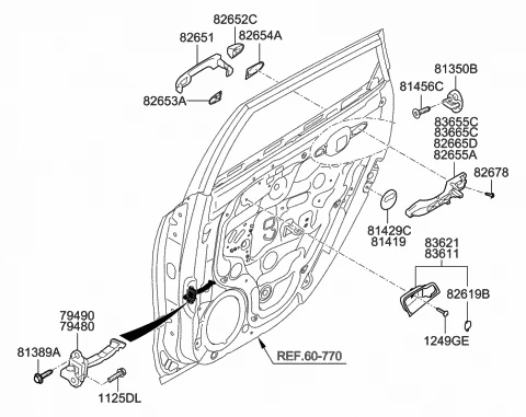 826512H000 HYUNDAI/KIA/MOBIS Ручка двери 826512h000 (фото 5)