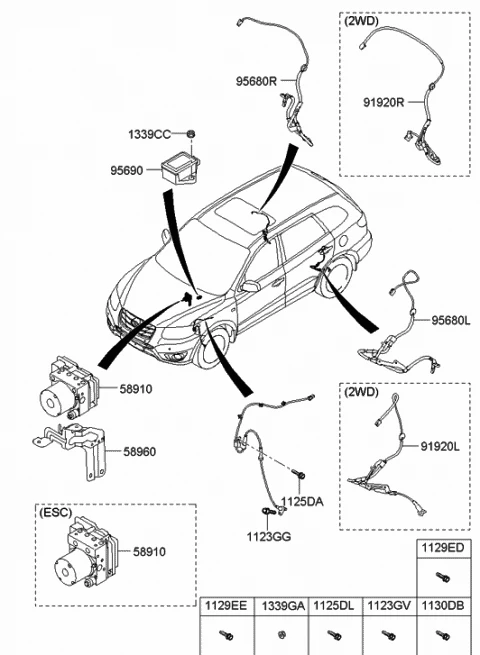 956812B000 HYUNDAI/KIA/MOBIS Датчик abs 956812b000 (фото 4)