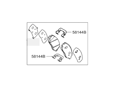 581012WA00 HYUNDAI/KIA/MOBIS Колодки тормозные (к-т) передние (тип 2) (фото 2)
