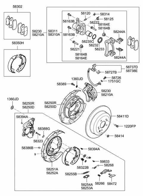 583023JA00 HYUNDAI/KIA/MOBIS Колодки тормоз. задние (диск) (фото 2)