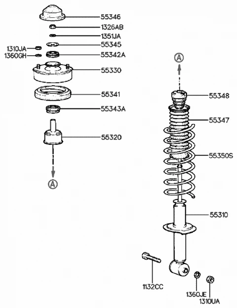 5531033100 HYUNDAI/KIA/MOBIS Амортизатор задний hyundai sonata 89-93 (фото 1)