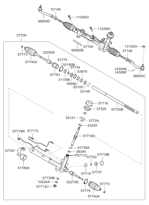 577102G021 HYUNDAI/KIA/MOBIS Рулевой механизм с гур (фото 2)