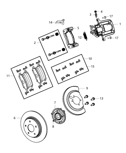 68003777AA CHRYSLER Caliper kit bolt-pin + bushing = в ком-те на 1 суппорт = 2 болта - 'длина болта (фото 6)