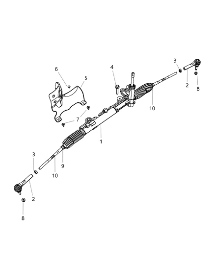 68040223AB CHRYSLER Tie rod w/o boot = 330mm = m14x1.5 = 2000-03 dodge neon + 2007-10 chrysler sebri (фото 6)