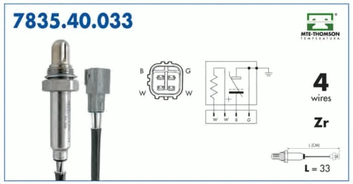 7835.40.033 MTE-THOMSON Лямбда-зонд toyo (фото 1)