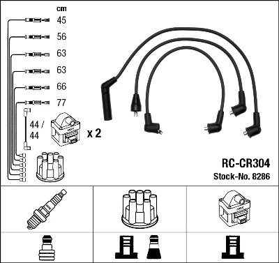 RC-CR304 NGK Высоковольтные провода (провода зажигания) rc-cr304 (фото 1)