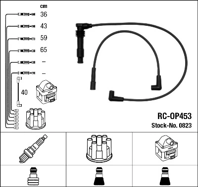 RC-OP453 NGK Rc-op 453 к-кт проводов opel astra f 1.6i 91-98 (фото 1)