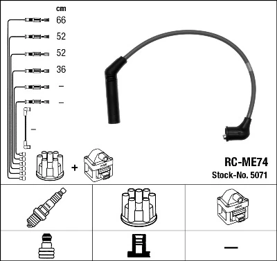 RC-ME74 NGK Rc-me 74 к-кт проводов mitsubishi colt/lancer 1.3 88-03 (фото 1)