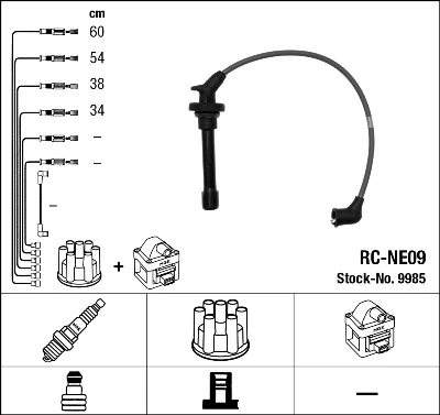 RC-NE09 NGK Rc-ne 09 к-кт проводов nissan micra 1.0-1.3 16v 92> (фото 1)