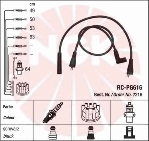 7216 NGK Комплект проводов зажигания (фото 2)