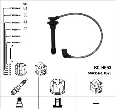 RC-HE53 NGK Rc-he 53 к-кт проводов honda civic 1.3-1.6 87> (фото 1)