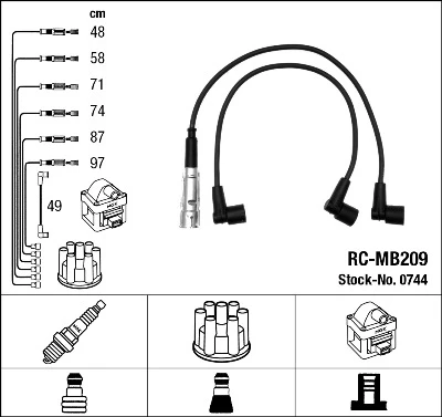 RC-MB209 NGK Rc-mb 209 к-кт проводов mb w126 2.8 m110 (фото 1)