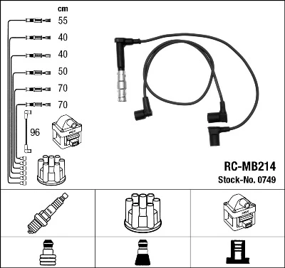 RC-MB214 NGK Rc-mb 214 к-кт проводов mb w124/w140 3.0/3.2 24v m104 92> (фото 1)