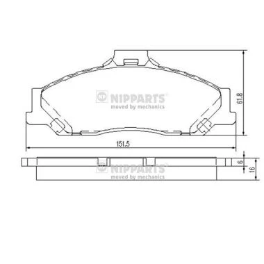 J3603053 NIPPARTS Комплект тормозных колодок, дисковый тормоз (фото 2)