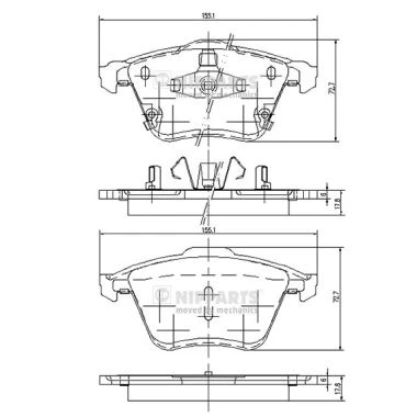 J3603067 NIPPARTS Комплект тормозных колодок, дисковый тормоз (фото 2)