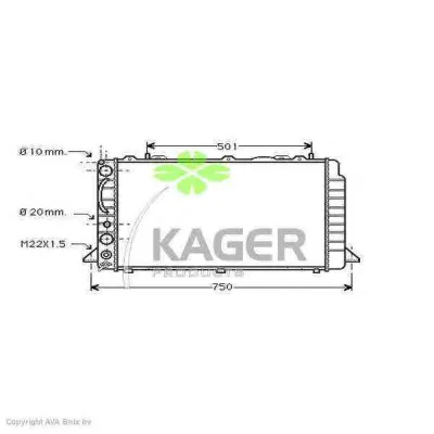 31-0020 KAGER Радиатор охлаждения двигателя (фото 1)
