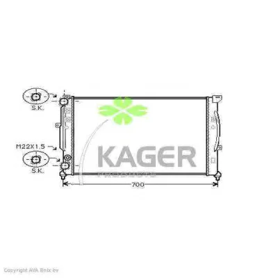 31-0028 KAGER Радиатор охлаждения двигателя (фото 1)