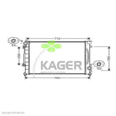 31-0032 KAGER Радиатор охлаждения двигателя (фото 1)