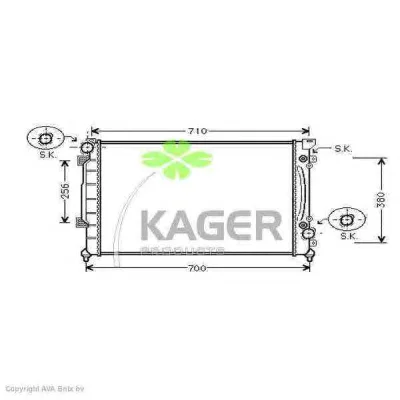 31-0034 KAGER Радиатор охлаждения двигателя (фото 1)
