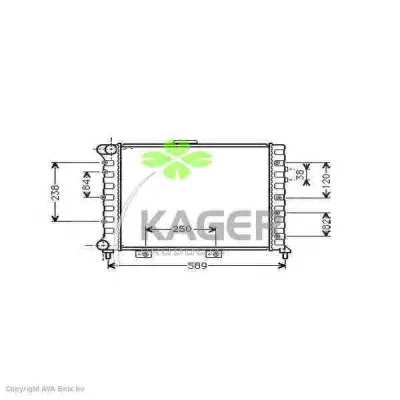 31-0061 KAGER Радиатор охлаждения двигателя (фото 1)