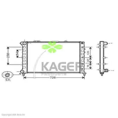 31-0064 KAGER Радиатор охлаждения двигателя (фото 1)