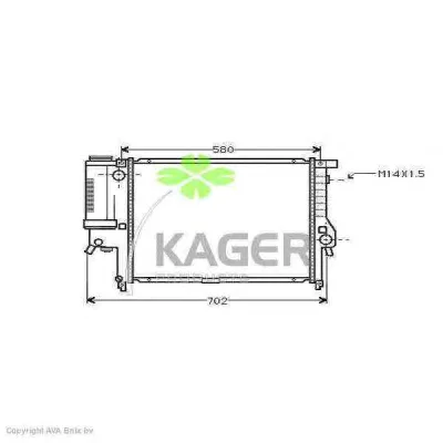 31-0122 KAGER Радиатор охлаждения двигателя (фото 1)