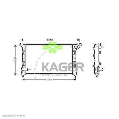 31-0150 KAGER Радиатор охлаждения двигателя (фото 1)