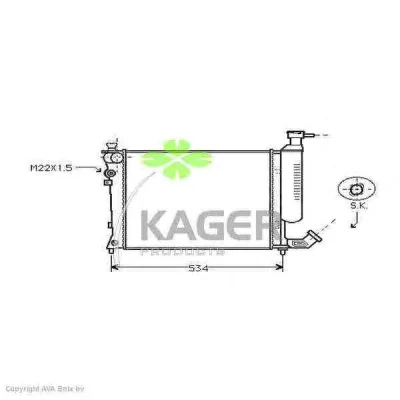 31-0157 KAGER Радиатор охлаждения двигателя (фото 1)