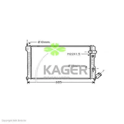 31-0160 KAGER Радиатор охлаждения двигателя (фото 1)