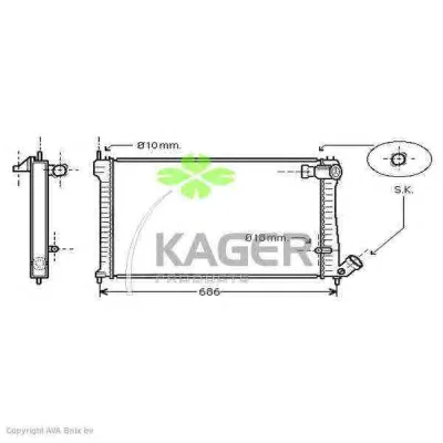 31-0167 KAGER Радиатор охлаждения двигателя (фото 1)