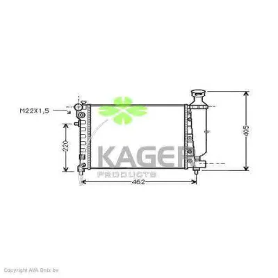 31-0174 KAGER Радиатор охлаждения двигателя (фото 1)