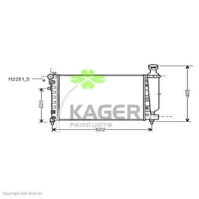 31-0176 KAGER Радиатор охлаждения двигателя (фото 1)