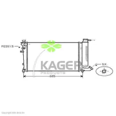 31-0182 KAGER Радиатор охлаждения двигателя (фото 1)