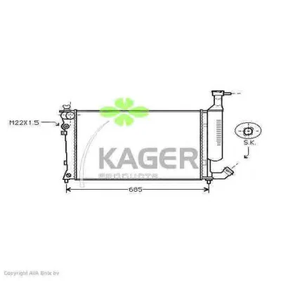 31-0198 KAGER Радиатор охлаждения двигателя (фото 1)