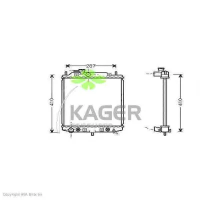 31-0295 KAGER Радиатор охлаждения двигателя (фото 1)