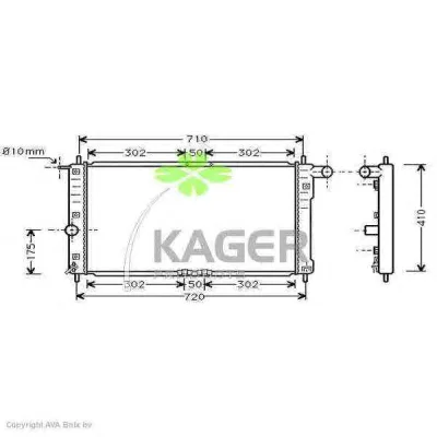 31-0304 KAGER Радиатор охлаждения двигателя (фото 1)