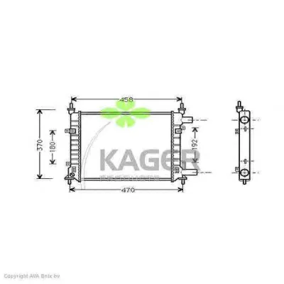 31-0353 KAGER Радиатор охлаждения двигателя (фото 1)