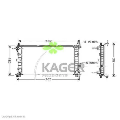 31-0358 KAGER Радиатор охлаждения двигателя (фото 1)