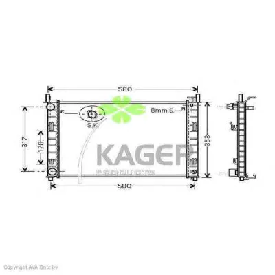 31-0364 KAGER Радиатор охлаждения двигателя (фото 1)