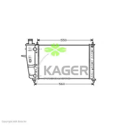 31-0434 KAGER Радиатор охлаждения двигателя (фото 1)