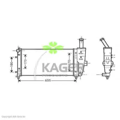 31-0450 KAGER Радиатор охлаждения двигателя (фото 1)