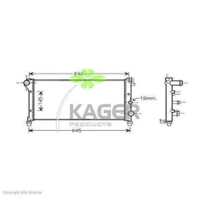 31-0453 KAGER Радиатор охлаждения двигателя (фото 1)