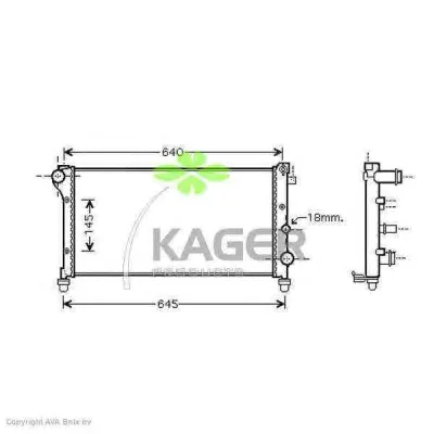 31-0454 KAGER Радиатор охлаждения двигателя (фото 1)