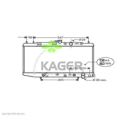 31-0484 KAGER Радиатор охлаждения двигателя (фото 1)