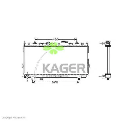 31-0523 KAGER Радиатор охлаждения двигателя (фото 1)