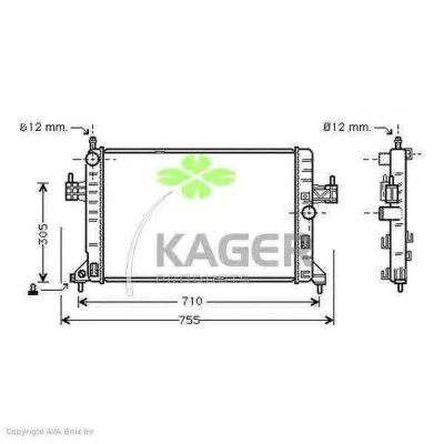 31-0812 KAGER Радиатор охлаждения двигателя (фото 1)