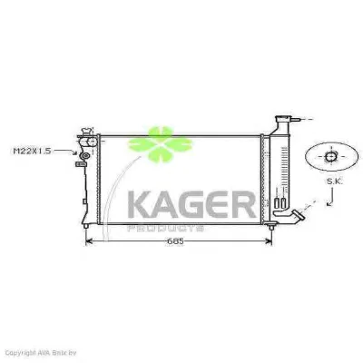 31-0855 KAGER Радиатор охлаждения двигателя (фото 1)