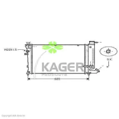 31-0859 KAGER Радиатор охлаждения двигателя (фото 1)