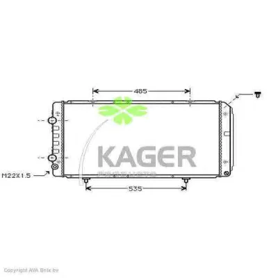 31-0861 KAGER Радиатор охлаждения двигателя (фото 1)